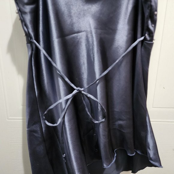 Vtg 90s Y2K Self Esteem Sleeveless Asymmetrical Blouse Satin Beaded Size XS - Picture 9 of 11